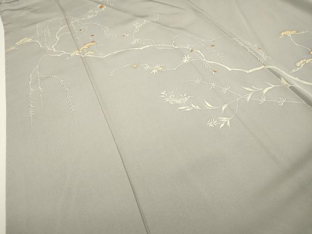 平和屋着物●訪問着 駒刺繍 枝花 金彩 正絹 逸品 DABB1952fe