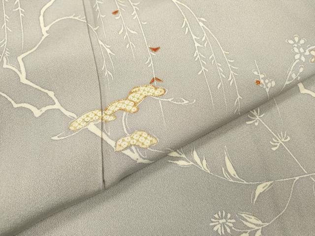 平和屋着物●訪問着 駒刺繍 枝花 金彩 正絹 逸品 DABB1952fe