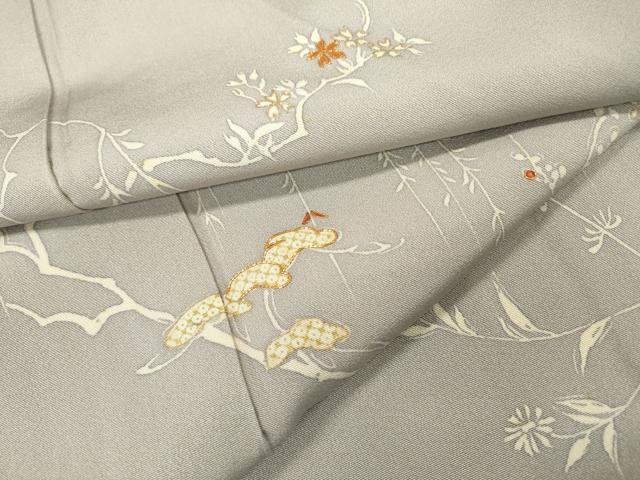 平和屋着物●訪問着 駒刺繍 枝花 金彩 正絹 逸品 DABB1952fe