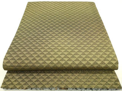 平和屋着物▽両面 六通柄袋帯 スリーシーズン 春夏秋 花喰い鳥 金糸 正絹 逸品 DABB1987fe