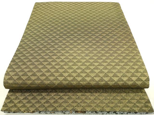 平和屋着物▽両面 六通柄袋帯 スリーシーズン 春夏秋 花喰い鳥 金糸 正絹 逸品 DABB1987fe