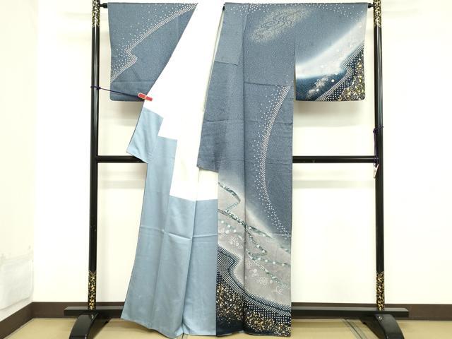 平和屋着物●訪問着　絞り　道長吉祥文　暈し染め　金銀彩　正絹　逸品　DABB2008cd
