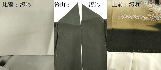 平和屋着物■豪華黒留袖　作家物　花鳥文　暈し染め　金彩　正絹　逸品　DABB2185cd