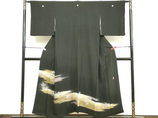 平和屋着物■豪華黒留袖　作家物　花鳥文　暈し染め　金彩　正絹　逸品　DABB2185cd