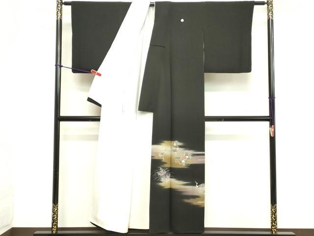 平和屋着物■豪華黒留袖　作家物　花鳥文　暈し染め　金彩　正絹　逸品　DABB2185cd