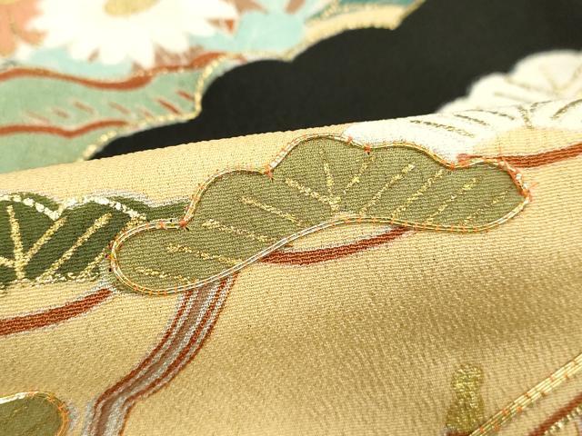 平和屋着物■豪華黒留袖　駒刺繍　渡橋風景文　暈し染め　金彩　正絹　逸品　DABB2188cd