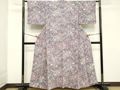 平和屋着物■上質な小紋　草花文　暈し染め　正絹　逸品　DABB2254cd
