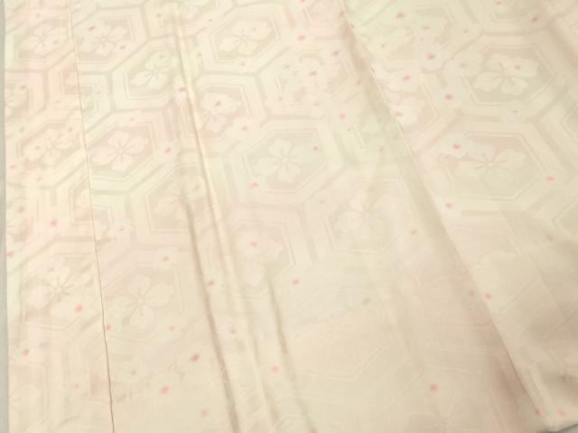 平和屋着物■長襦袢　袷　亀甲花地紋　暈し染め　正絹　逸品　DABB2292cd