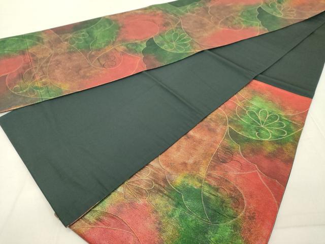 平和屋着物◎六通柄袋帯　抽象文様　金糸　正絹　逸品　DABB2330cd