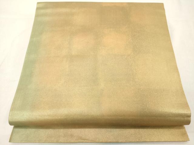 平和屋着物◎六通柄袋帯　霞文　金彩　正絹　逸品　DABB2349cd