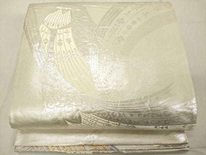 平和屋着物◎両面　六通柄袋帯　唐織　鳳凰花文　金銀糸　正絹　逸品　DABB2385cd