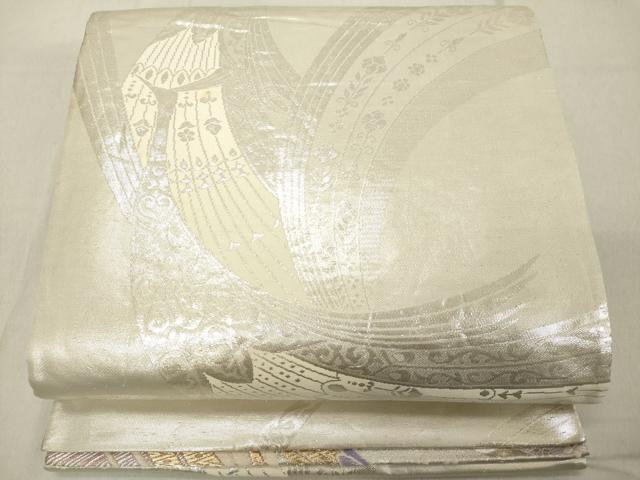 平和屋着物◎両面　六通柄袋帯　唐織　鳳凰花文　金銀糸　正絹　逸品　DABB2385cd