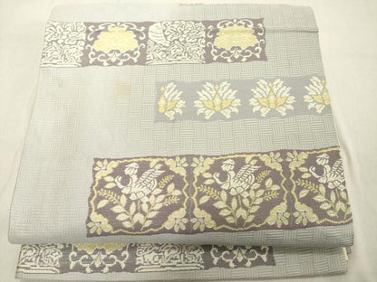 平和屋着物◎六通柄袋帯　花鳥文　正絹　逸品　DABB2386cd