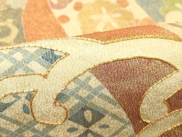 平和屋着物■豪華黒留袖　駒刺繍　吉祥花文　金彩　正絹　逸品　DABB2407cd
