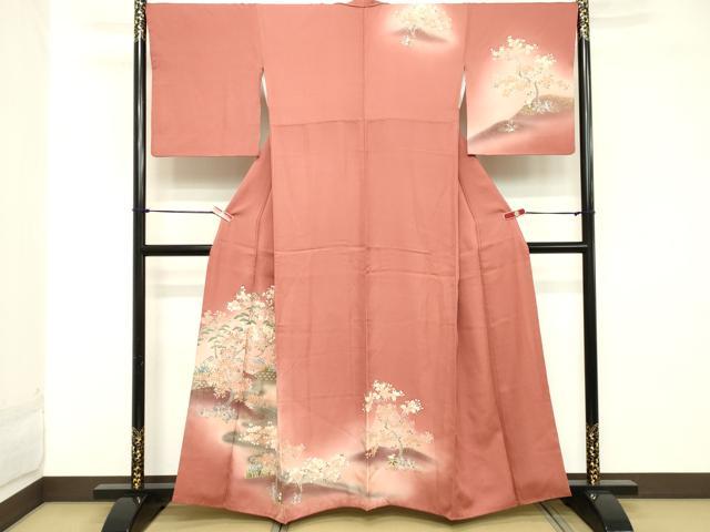 平和屋着物■訪問着 枝花文 暈し染め 金彩 正絹 逸品 DABB2434cd