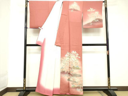 平和屋着物■訪問着 枝花文 暈し染め 金彩 正絹 逸品 DABB2434cd