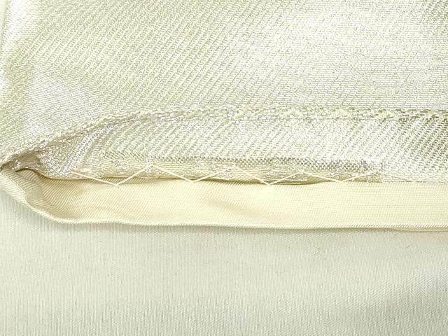 平和屋着物◎六通柄袋帯　唐織　孔雀羽青海波　銀糸　正絹　逸品　DABB2582qp