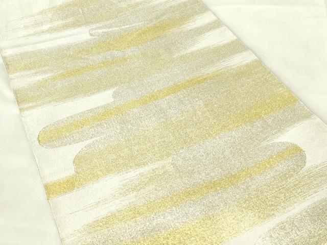 平和屋着物◎綴れ　太鼓柄袋帯　霞文　金銀糸　正絹　逸品　DABB2586qp