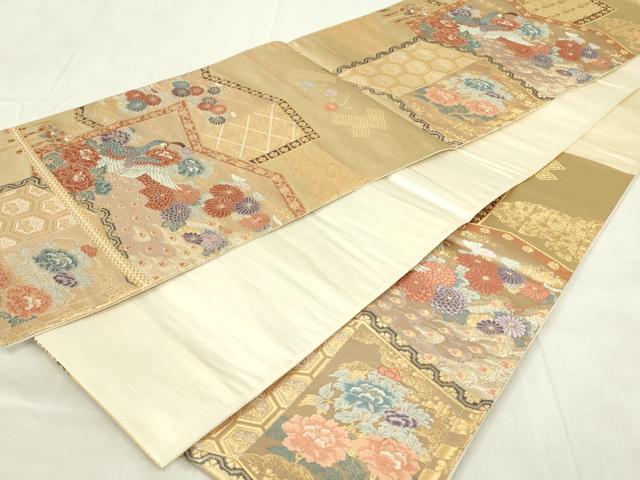 平和屋着物◎六通柄袋帯　唐織　慶長屏風絵巻　九百錦　金糸　正絹　逸品　DABB2687qp
