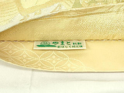 平和屋着物◎六通柄袋帯　数寄屋　色紙重ね花蝶文　やまと誂製　正絹　逸品　DABB2722qp