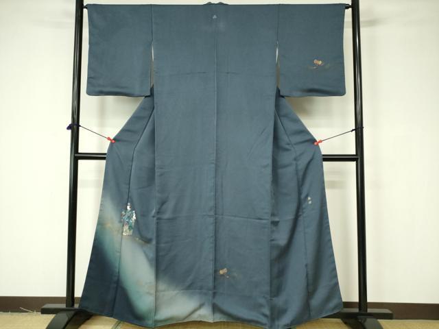平和屋着物■訪問着 人物風景文 暈し染め 金彩 正絹 逸品 DABB2773qp