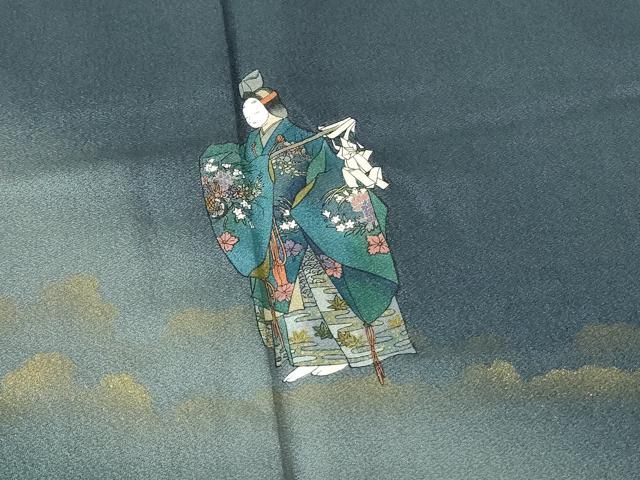 平和屋着物■訪問着 人物風景文 暈し染め 金彩 正絹 逸品 DABB2773qp