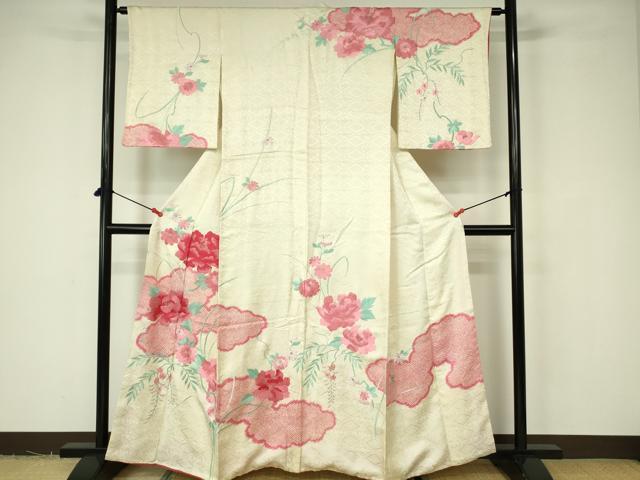 平和屋着物■訪問着 刺繍 霞花文 金銀糸 正絹 逸品 DABB2788qp
