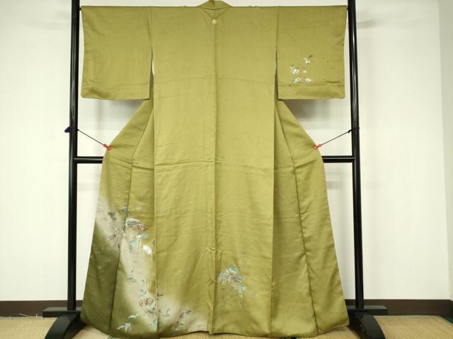 平和屋着物■訪問着 螺鈿 扇面花文 暈し染め 正絹 逸品 DABB2795qp