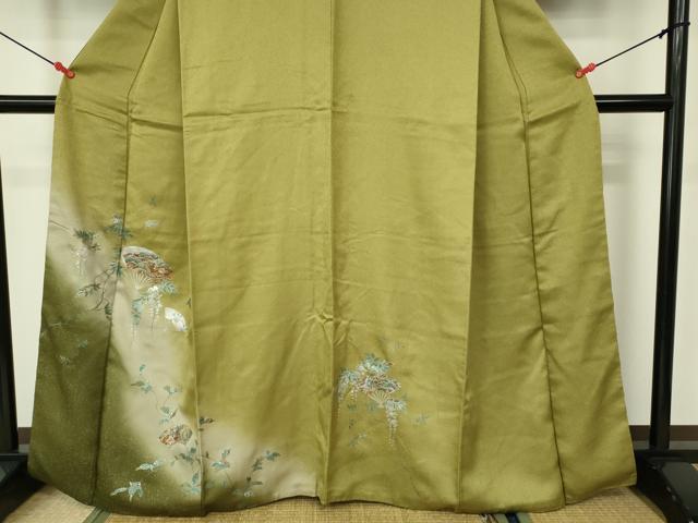平和屋着物■訪問着 螺鈿 扇面花文 暈し染め 正絹 逸品 DABB2795qp