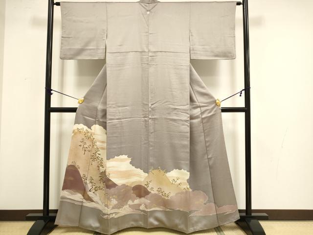 平和屋着物■豪華色留袖　風景松文　金彩　正絹　逸品　DABB2823qp