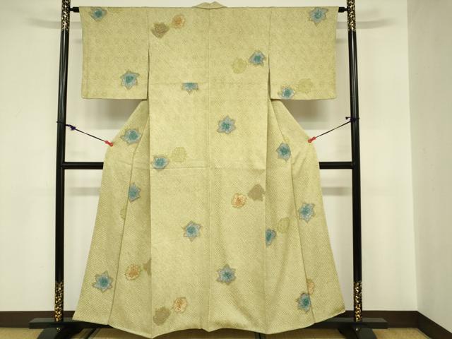 平和屋着物■上質な小紋 総絞り 舞花文 正絹 逸品 DABB2876qp