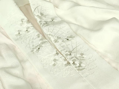 平和屋着物■長襦袢　袷　唐草文　暈し染め　半衿刺繍　正絹　逸品　DABB2911qp