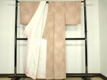 平和屋着物■上質な小紋 流線文 地紋起こし 暈し染め 正絹 逸品 DABB2921qp