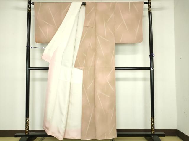 平和屋着物■上質な小紋 流線文 地紋起こし 暈し染め 正絹 逸品 DABB2921qp