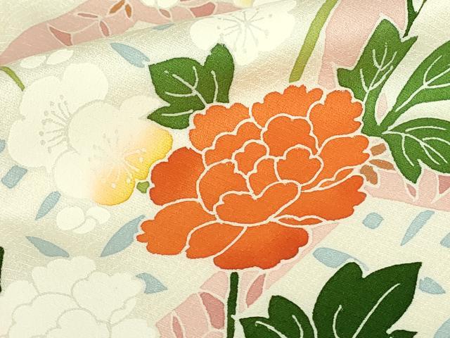 平和屋着物■訪問着 亀甲牡丹花文 暈し染め 正絹 逸品 DABB2930cd