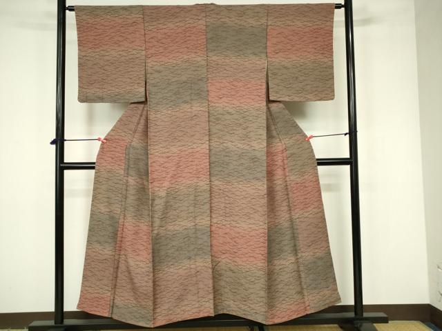 平和屋着物■上質な小紋 雪芝文 暈し染め 金彩 鈴乃屋扱い 正絹 逸品 DABB2934qp