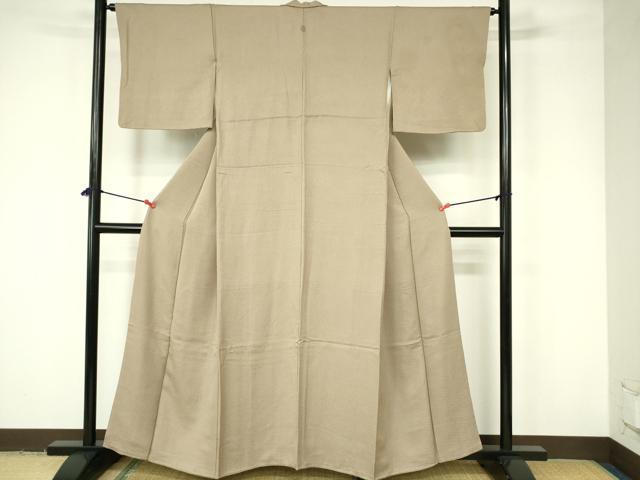 平和屋着物■上質な色無地 鹿の子地紋 空五倍子色 正絹 逸品 DABB2967qp