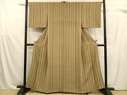 平和屋着物■上質な小紋　間道　鬼しぼ縮緬　正絹　逸品　DABB3038cm