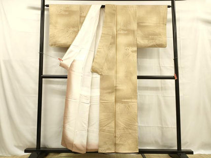 平和屋着物■上質な小紋　草葉文　暈し染め　正絹　逸品　DABB3056cm