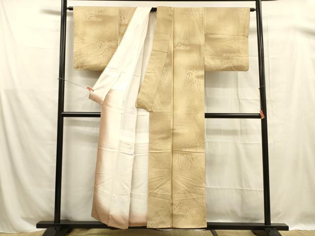平和屋着物■上質な小紋　草葉文　暈し染め　正絹　逸品　DABB3056cm