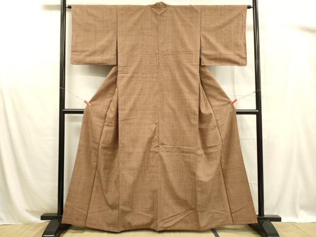 平和屋着物■上質な紬 格子 正絹 逸品 DABB3099cm