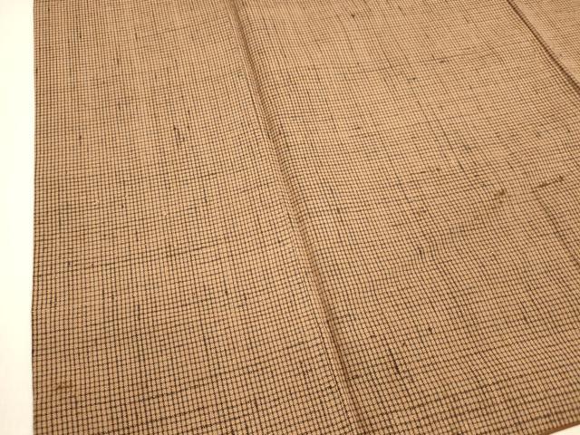 平和屋着物■上質な紬 格子 正絹 逸品 DABB3099cm