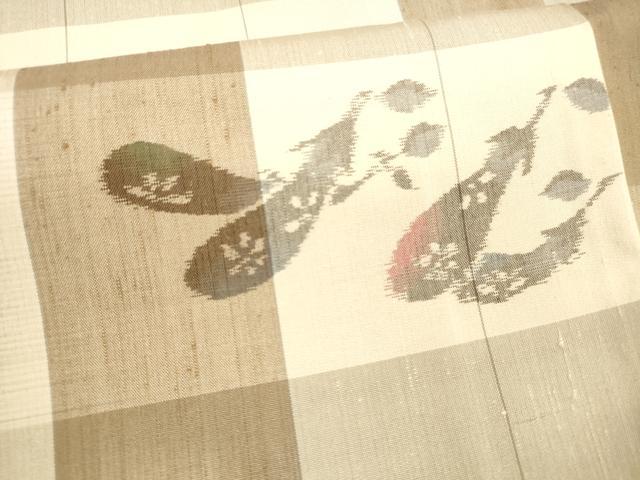 平和屋着物●上質な紬　茄子　正絹　逸品　DABB3112cm