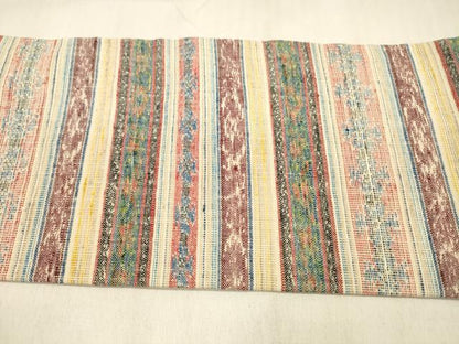 平和屋着物●九寸名古屋帯 紬地 枝花文 正絹 逸品 DABB3153cm