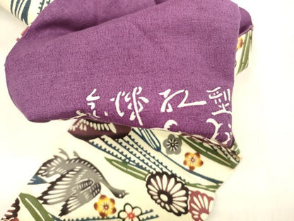 平和屋着物●九寸名古屋帯 京染紅型研究所 花鳥文 正絹 逸品 DABB3154cm