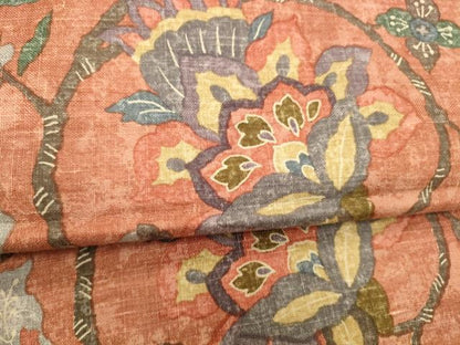 平和屋着物●全通柄九寸開き名古屋帯 紬地 更紗花文 正絹 逸品 DABB3159cm