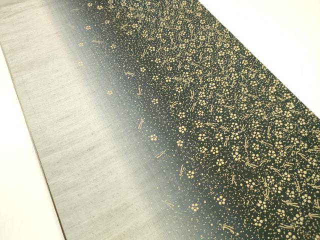 平和屋着物●両面　全通柄袋帯　紬地　松葉花文　間道　金彩　正絹　逸品　DABB3161cm 平和屋着物○両面 全通柄袋帯 紬地 松葉花文 間道 金彩 正絹 逸品