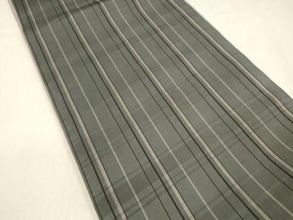 平和屋着物●両面 太鼓柄袋帯 唐織 源氏香花文 銀糸 正絹 逸品 DABB3164cm