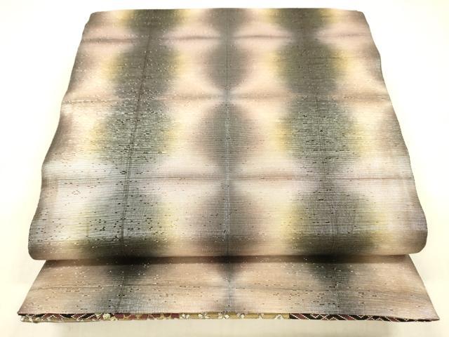 平和屋着物●両面　全通柄袋帯　紗綾形花文　霞文　金糸　正絹　逸品　DABB3167cm