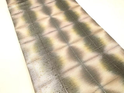 平和屋着物●両面　全通柄袋帯　紗綾形花文　霞文　金糸　正絹　逸品　DABB3167cm